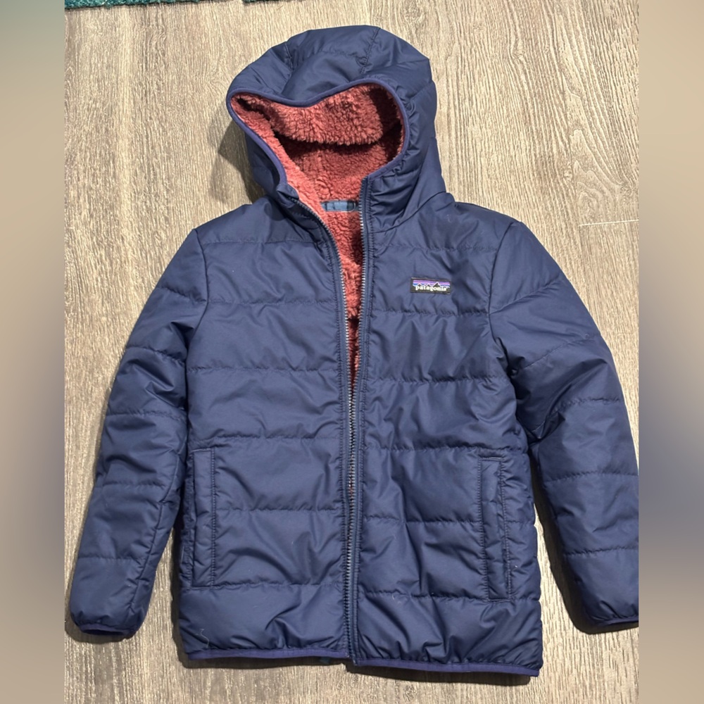 Kids Patagonia Blue Hooded Jacket, Ready Freddy style, size 7/8